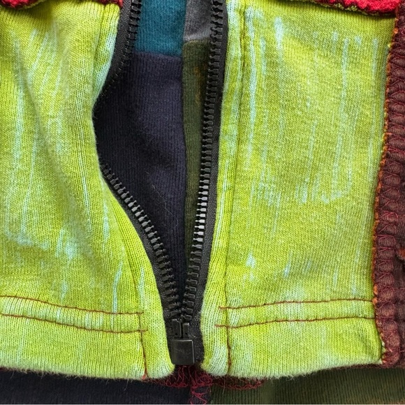 The Collection Royal Womens S Colorful Patchwork Nepal Zip Hoodie Y2K **No Zip - Picture 7 of 15